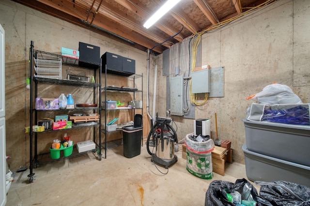 12021 Pope Church Rd, Springport, MI 49284 - unfinished below grade area with electric panel