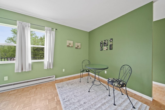 12021 Pope Church Rd, Springport, MI 49284 - office space featuring a baseboard radiator and baseboards