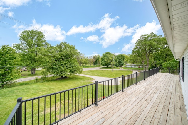 12021 Pope Church Rd, Springport, MI 49284 - wooden terrace with a lawn and view of scattered trees