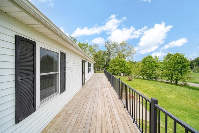 12021 Pope Church Rd, Springport, MI 49284 - wooden terrace with a yard and view of scattered trees