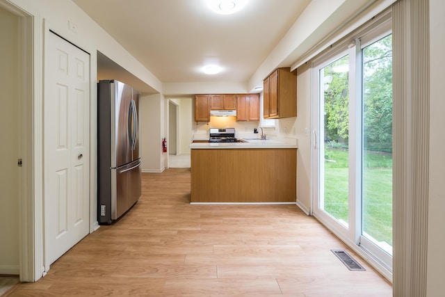3048 Turnberry Ln, Ann Arbor, MI 48108 - kitchen featuring appliances with stainless steel finishes, a peninsula, baseboards, and plenty of natural light