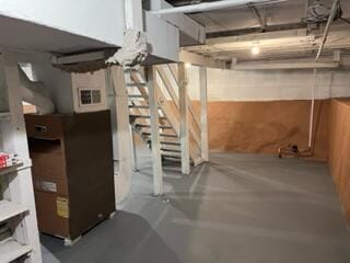 872 Mcalister Ave, Benton Harbor, MI 49022 - unfinished basement featuring stairs