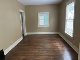 872 Mcalister Ave, Benton Harbor, MI 49022 - empty room featuring plenty of natural light, baseboards, and dark wood finished floors