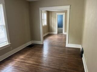 872 Mcalister Ave, Benton Harbor, MI 49022 - unfurnished room featuring baseboards and dark wood-style flooring