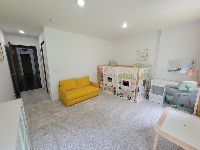 9490 N 12th St, Kalamazoo, MI 49009 - living room featuring carpet flooring and recessed lighting