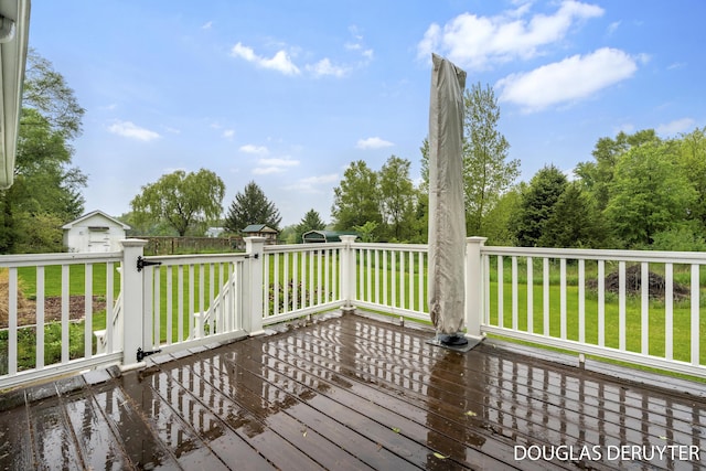 7470 Parmalee Rd, Middleville, MI 49333 - wooden terrace featuring a yard
