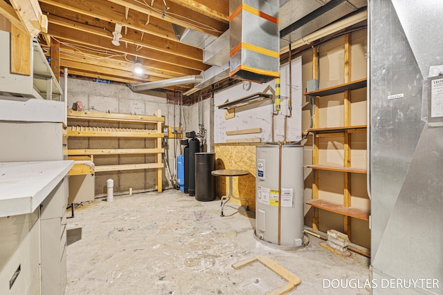 7470 Parmalee Rd, Middleville, MI 49333 - unfinished basement with electric water heater and a water softener system