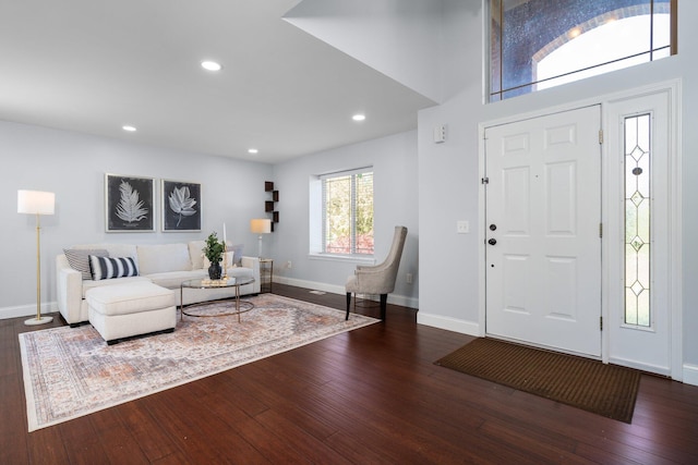 4139 Persimmon Dr, Ypsilanti, MI 48197 - entryway with hardwood / wood-style flooring, baseboards, and recessed lighting