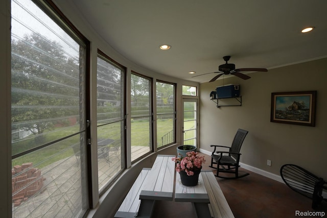 622 Sunningdale Dr, Grosse Pointe Woods, MI 48236 - sunroom / solarium featuring a ceiling fan
