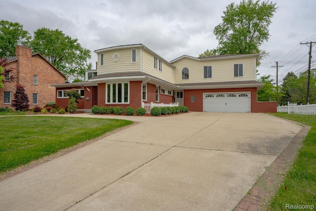 622 Sunningdale Dr, Grosse Pointe Woods, MI 48236 - traditional-style house featuring an attached garage, brick siding, driveway, and a porch