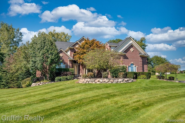 1804 Morgan Lake Ct, Brighton, MI 48114 - view of front of house with brick siding and a front yard