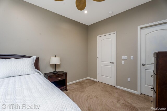 1804 Morgan Lake Ct, Brighton, MI 48114 - bedroom featuring light colored carpet, baseboards, and a ceiling fan