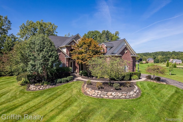 1804 Morgan Lake Ct, Brighton, MI 48114 - view of front of home with brick siding and a front yard