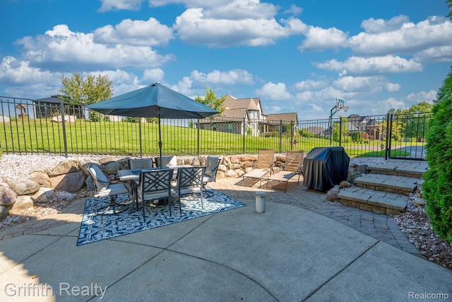 1804 Morgan Lake Ct, Brighton, MI 48114 - view of patio featuring outdoor dining area and grilling area