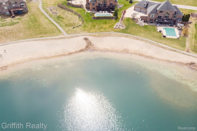 1804 Morgan Lake Ct, Brighton, MI 48114 - view from above of property featuring a pool and a nearby body of water