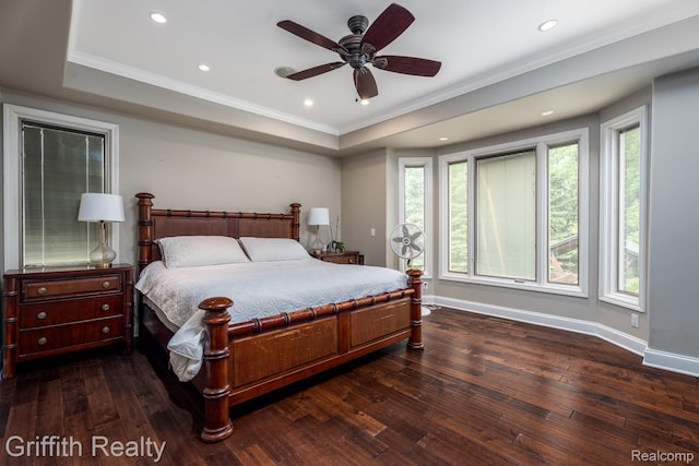 1804 Morgan Lake Ct, Brighton, MI 48114 - bedroom featuring crown molding, multiple windows, hardwood / wood-style flooring, baseboards, and recessed lighting