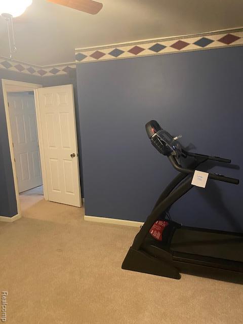 28532 Perryville Way, Farmington Hills, MI 48331 - exercise room with light colored carpet and baseboards