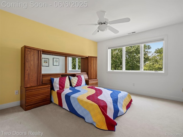 532 Shrewsbury Dr, Clarkston, MI 48348 - bedroom with light carpet, baseboards, and a ceiling fan