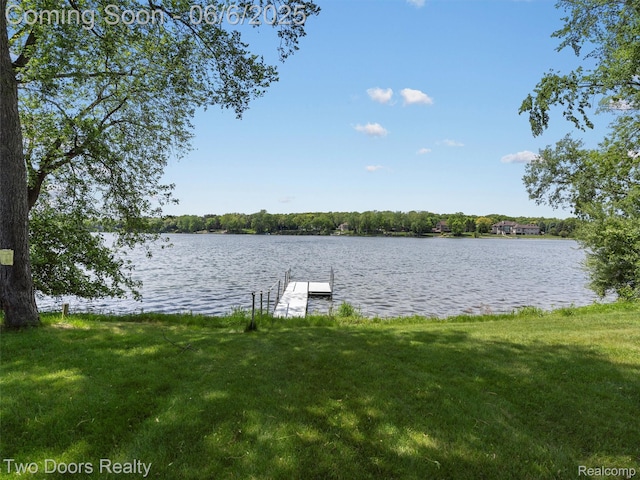 532 Shrewsbury Dr, Clarkston, MI 48348 - dock area featuring a water view and a yard