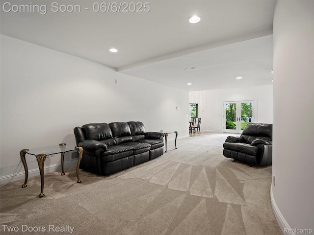 532 Shrewsbury Dr, Clarkston, MI 48348 - living room with carpet floors, baseboards, and recessed lighting