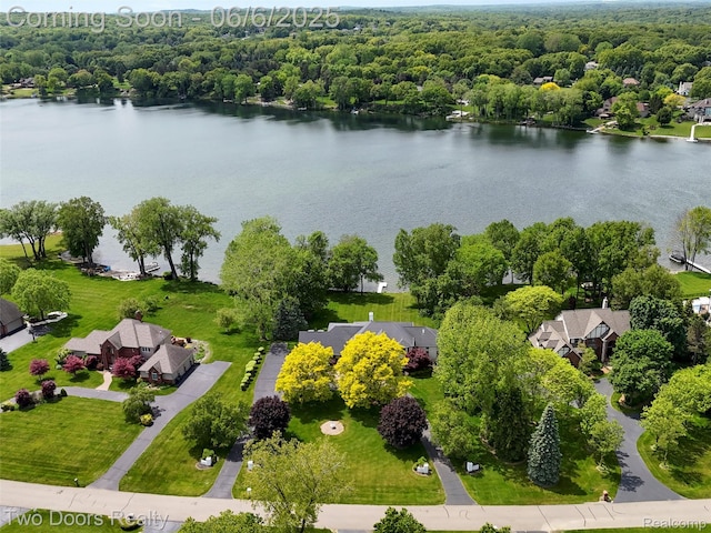 532 Shrewsbury Dr, Clarkston, MI 48348 - aerial view of a large body of water and a heavily wooded area
