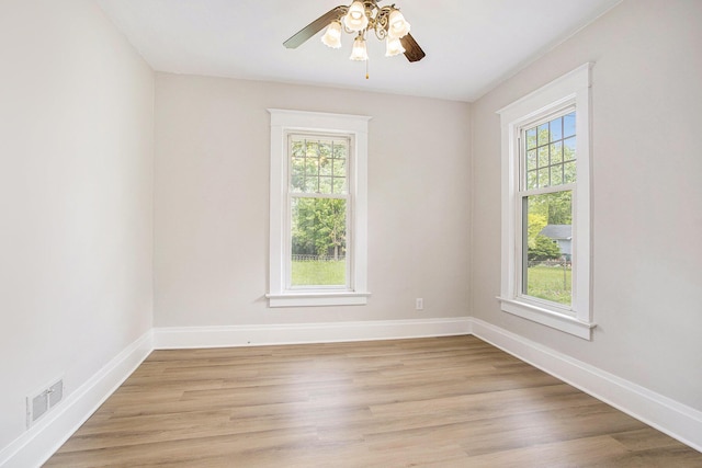 40 Eldredge St, Battle Creek, MI 49037 - spare room with plenty of natural light, ceiling fan, and light wood-type flooring