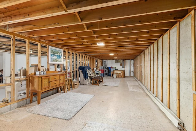 2294 Pinewood St, Jenison, MI 49428 - unfinished below grade area featuring a baseboard heating unit and electric panel