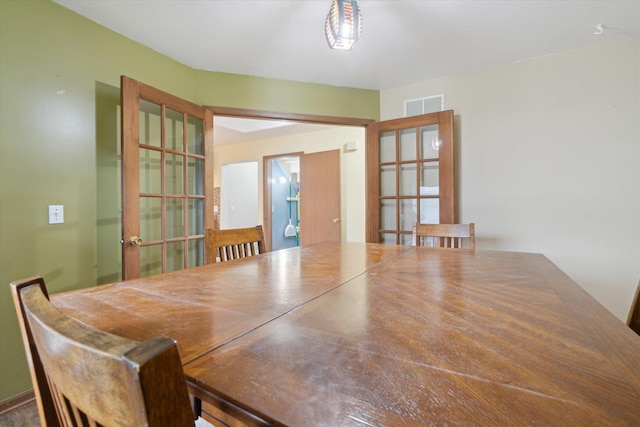 123 N F St, Trufant, MI 49347 - dining space with french doors