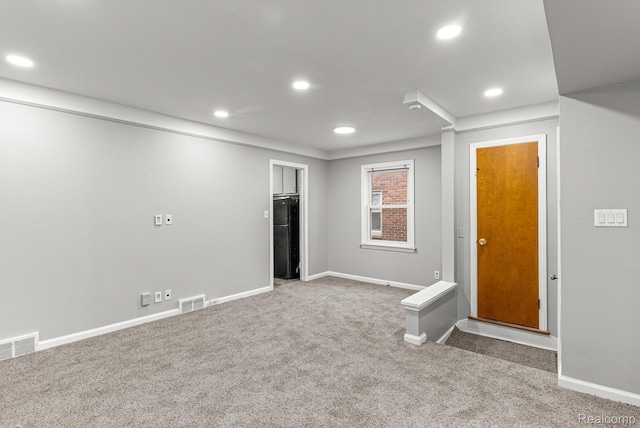 1860 Moran Ave, Lincoln Park, MI 48146 - below grade area featuring carpet floors, baseboards, and recessed lighting