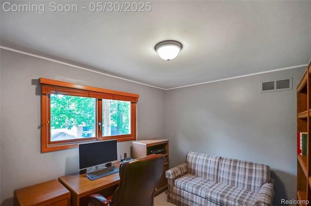 13936 Grove Park Dr, Sterling Heights, MI 48313 - office area featuring ornamental molding
