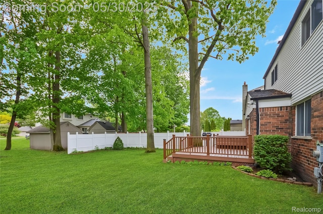 13936 Grove Park Dr, Sterling Heights, MI 48313 - view of yard featuring a deck