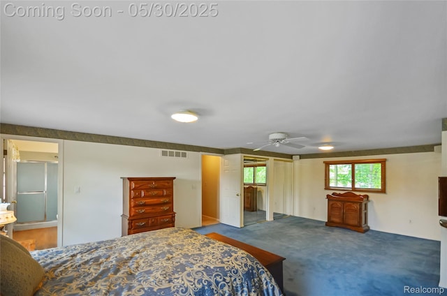 13936 Grove Park Dr, Sterling Heights, MI 48313 - carpeted bedroom featuring a ceiling fan