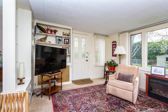 20550 Fairway Ln, Grosse Pointe Woods, MI 48236 - living room featuring a glass covered fireplace