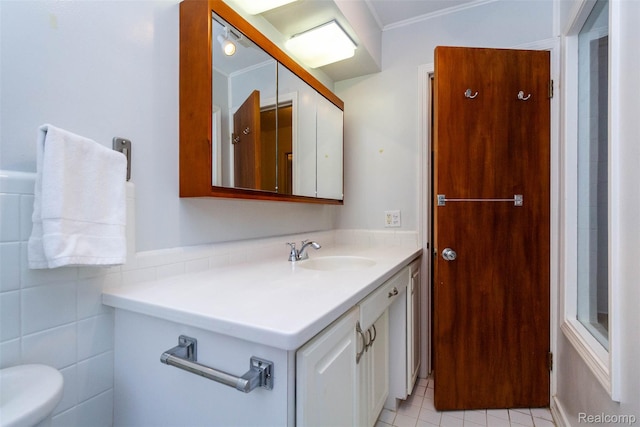 20550 Fairway Ln, Grosse Pointe Woods, MI 48236 - bathroom featuring vanity, tile patterned flooring, and toilet
