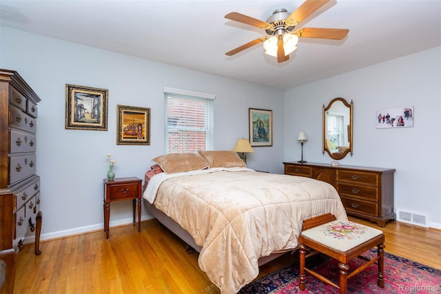 20550 Fairway Ln, Grosse Pointe Woods, MI 48236 - bedroom with light wood finished floors, baseboards, and ceiling fan