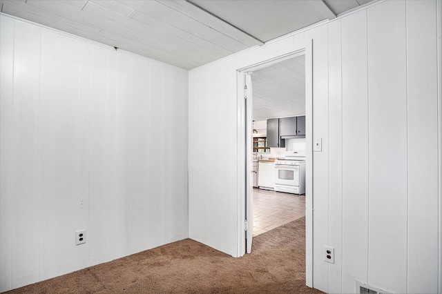 12948 Sandyside Dr, Gowen, MI 49326 - unfurnished room featuring carpet flooring and wood walls