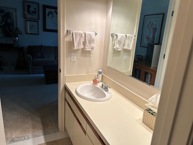 2448 Valley Oaks Cir, Flint, MI 48532 - bathroom with vanity and tile patterned flooring