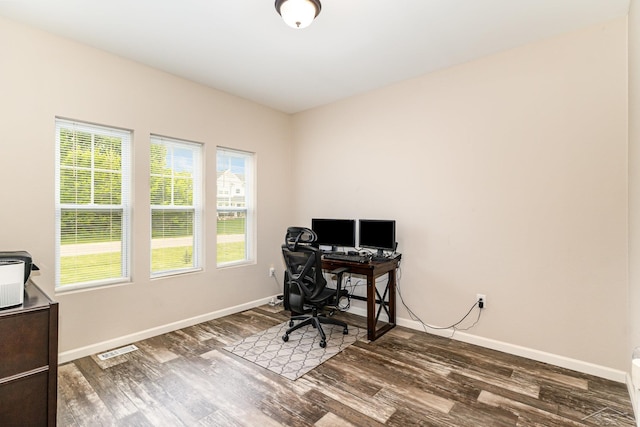 7302 Geraldine Cir, Swartz Creek, MI 48473 - office space featuring dark wood-style floors and baseboards