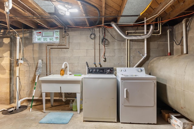 210 E Palmer Ave, Jackson, MI 49203 - laundry area featuring heating fuel and washer and dryer