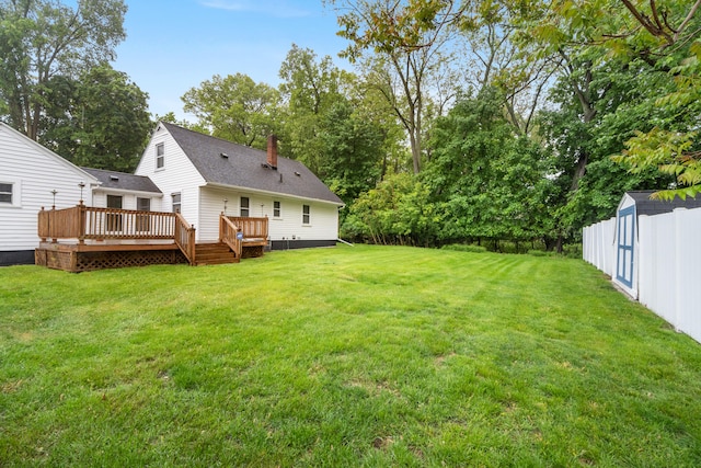 210 E Palmer Ave, Jackson, MI 49203 - view of yard featuring a wooden deck