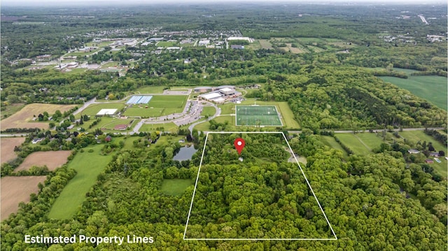 2141 N Parker Rd, Dexter, MI 48130 - view of property location with property parcel outlined and a forest
