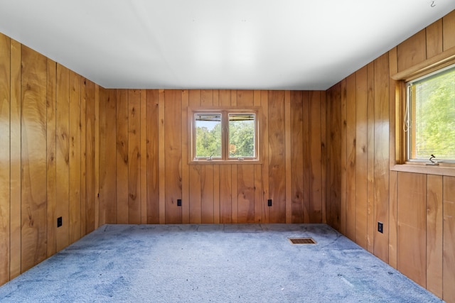 2141 N Parker Rd, Dexter, MI 48130 - carpeted empty room with plenty of natural light and wood walls