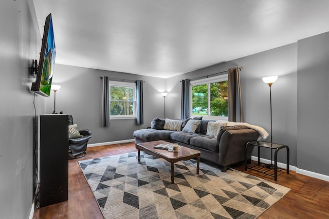 623 Pawnee St, Jackson, MI 49203 - living area featuring wood finished floors and baseboards