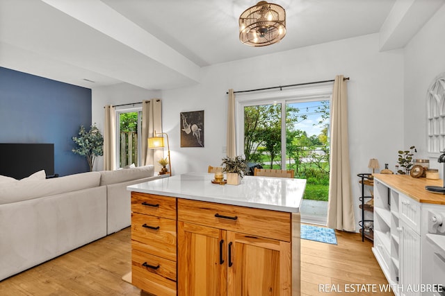 392 Harbor Town Ct Unit 2, Holland, MI 49423 - kitchen featuring healthy amount of natural light, light wood-style floors, light countertops, and open floor plan
