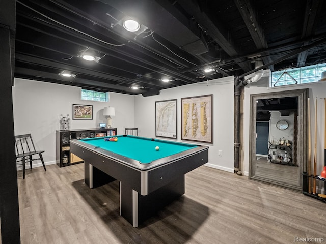 1017 N Connecticut Ave, Royal Oak, MI 48067 - game room featuring wood finished floors, billiards table, and baseboards