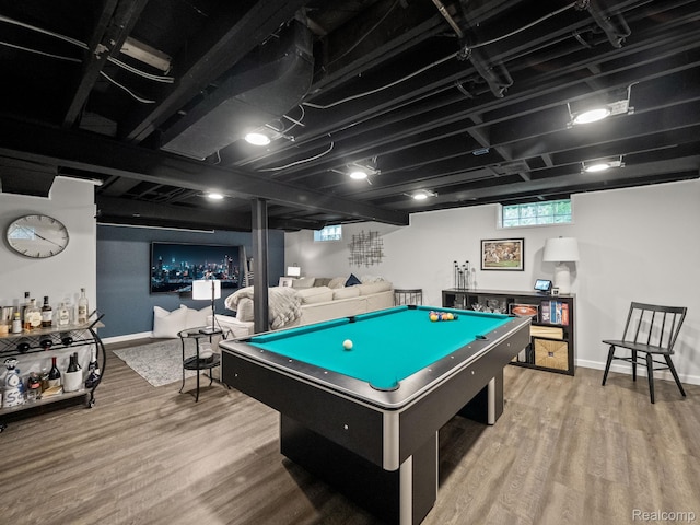 1017 N Connecticut Ave, Royal Oak, MI 48067 - recreation room with wood finished floors, baseboards, and billiards