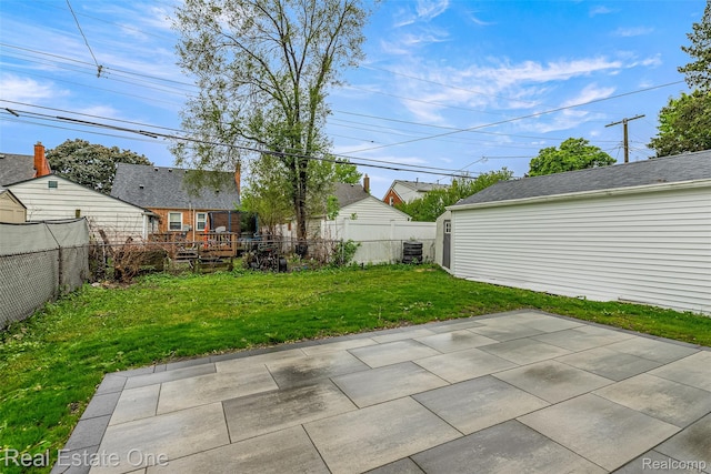 15237 Oceana Ave, Allen Park, MI 48101 - view of patio with an outdoor structure and a wooden deck