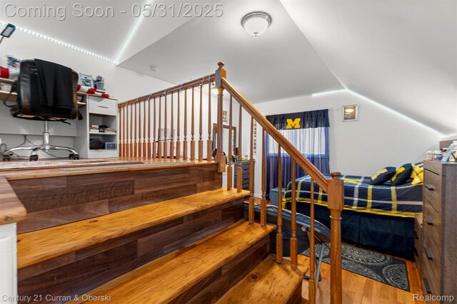 15210 Russell Ave, Allen Park, MI 48101 - stairway with wood finished floors and vaulted ceiling
