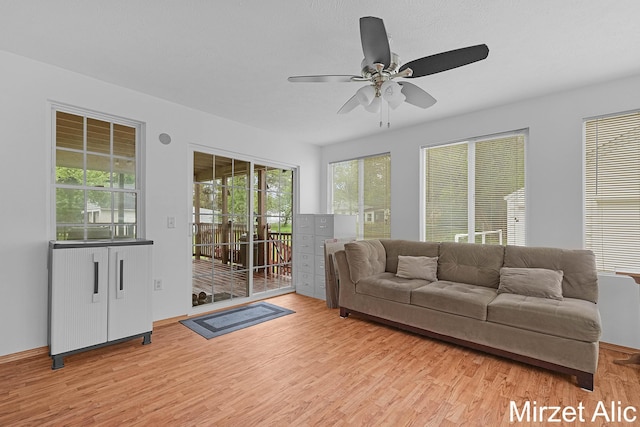 1145 Eastmont Dr SE, Grand Rapids, MI 49546 - living room featuring wood finished floors and a ceiling fan