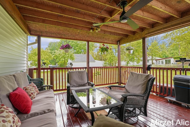 1145 Eastmont Dr SE, Grand Rapids, MI 49546 - deck with ceiling fan